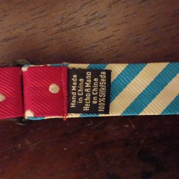 Polka-dot and Striped Reversible Bowtie - Picture 4 of 5